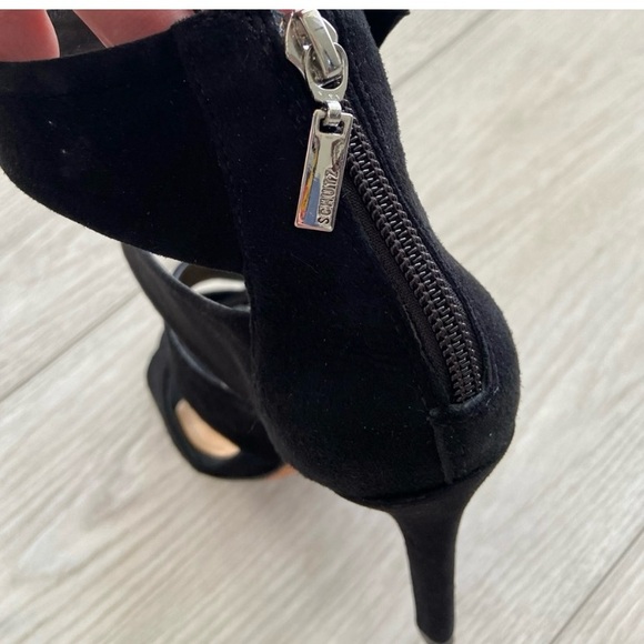 Schutz Black Suede Miranda Bow Heels - Picture 8 of 13